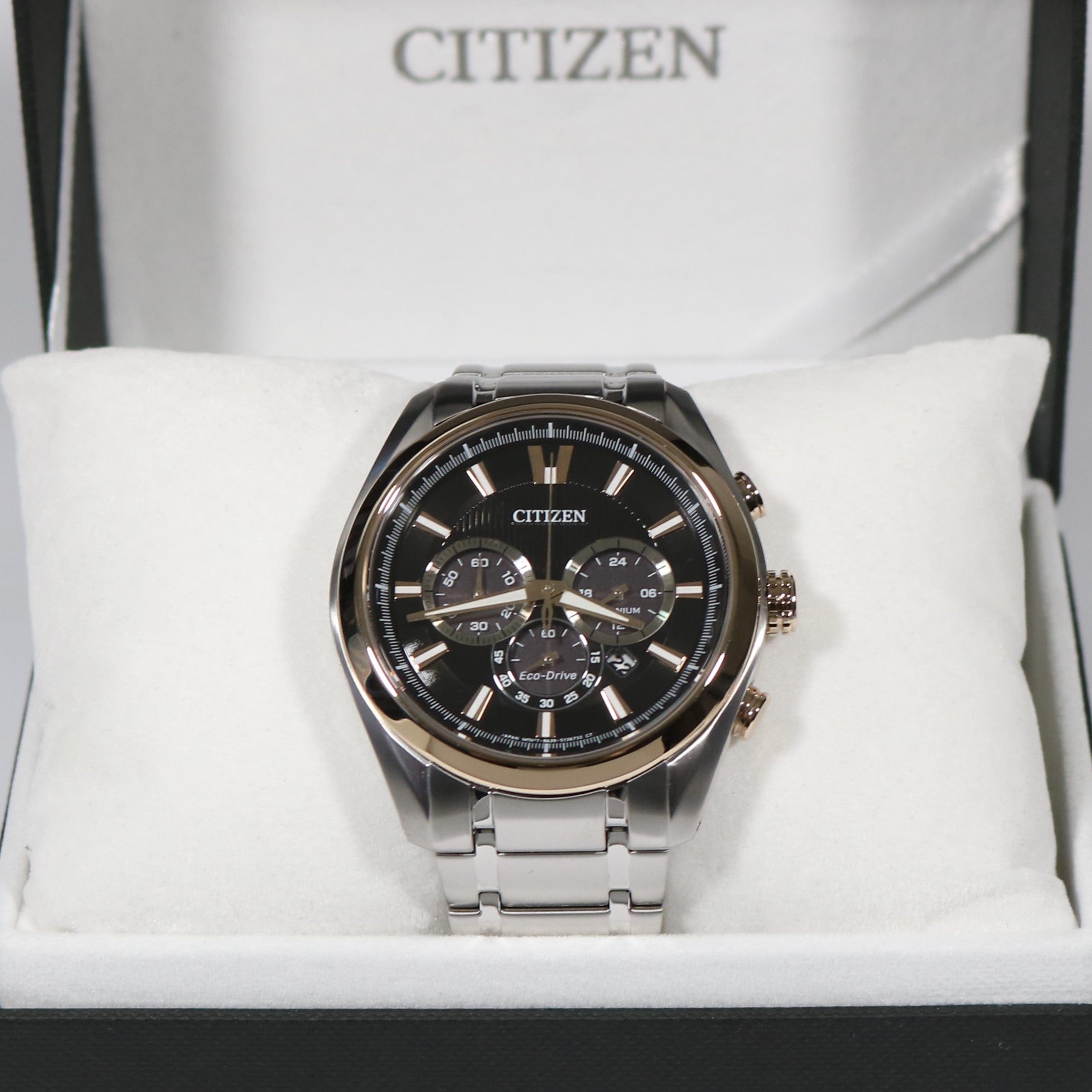 Citizen Eco-Drive Chronograph Titanium Black Dial Men's Watch  CA4014-57E - Chronobuy