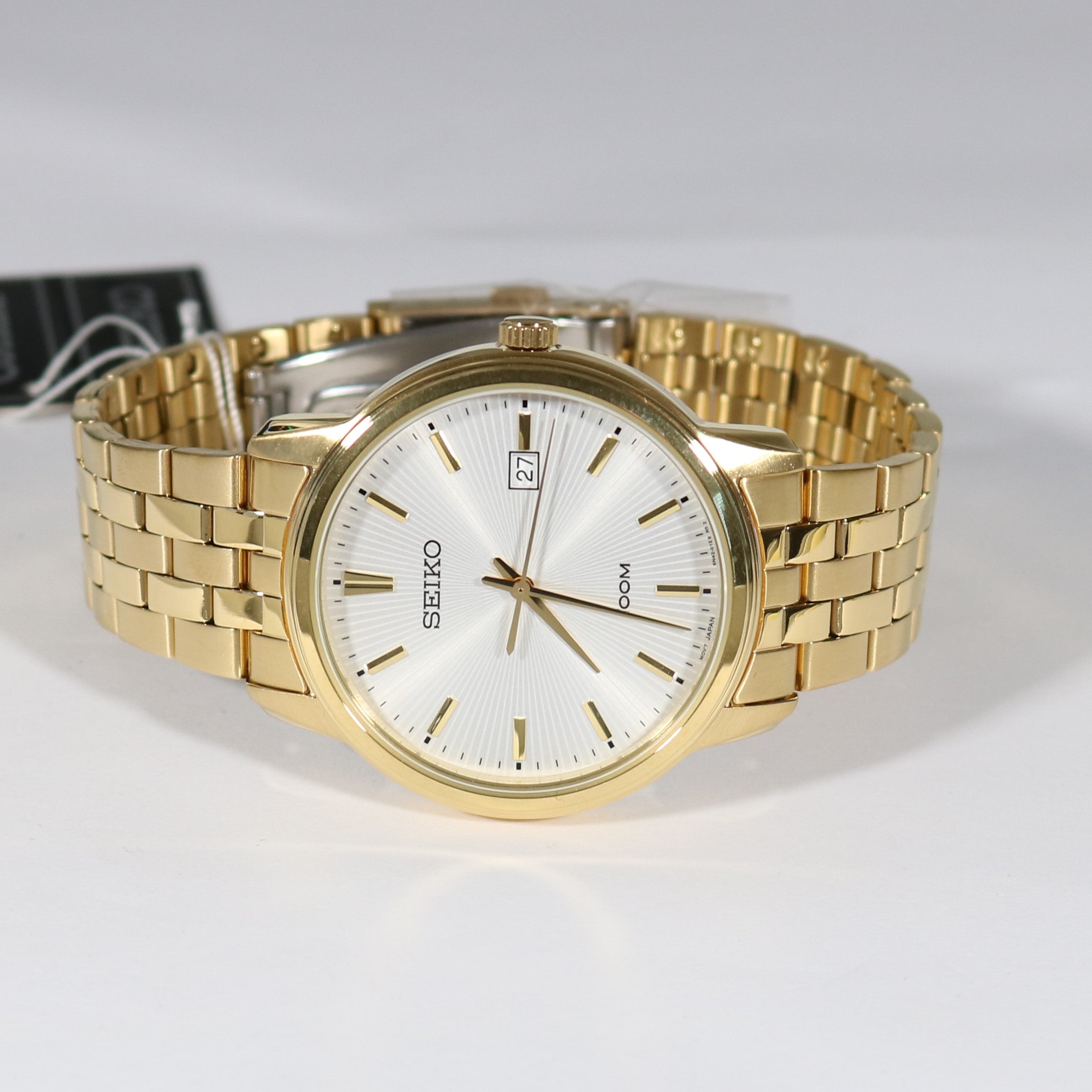 Seiko Neo Classic Silver Dial Gold Quartz Men's Watch SUR264P1 - Chronobuy