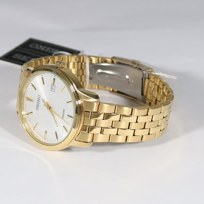 Seiko Neo Classic Silver Dial Gold Quartz Men's Watch SUR264P1 - Chronobuy