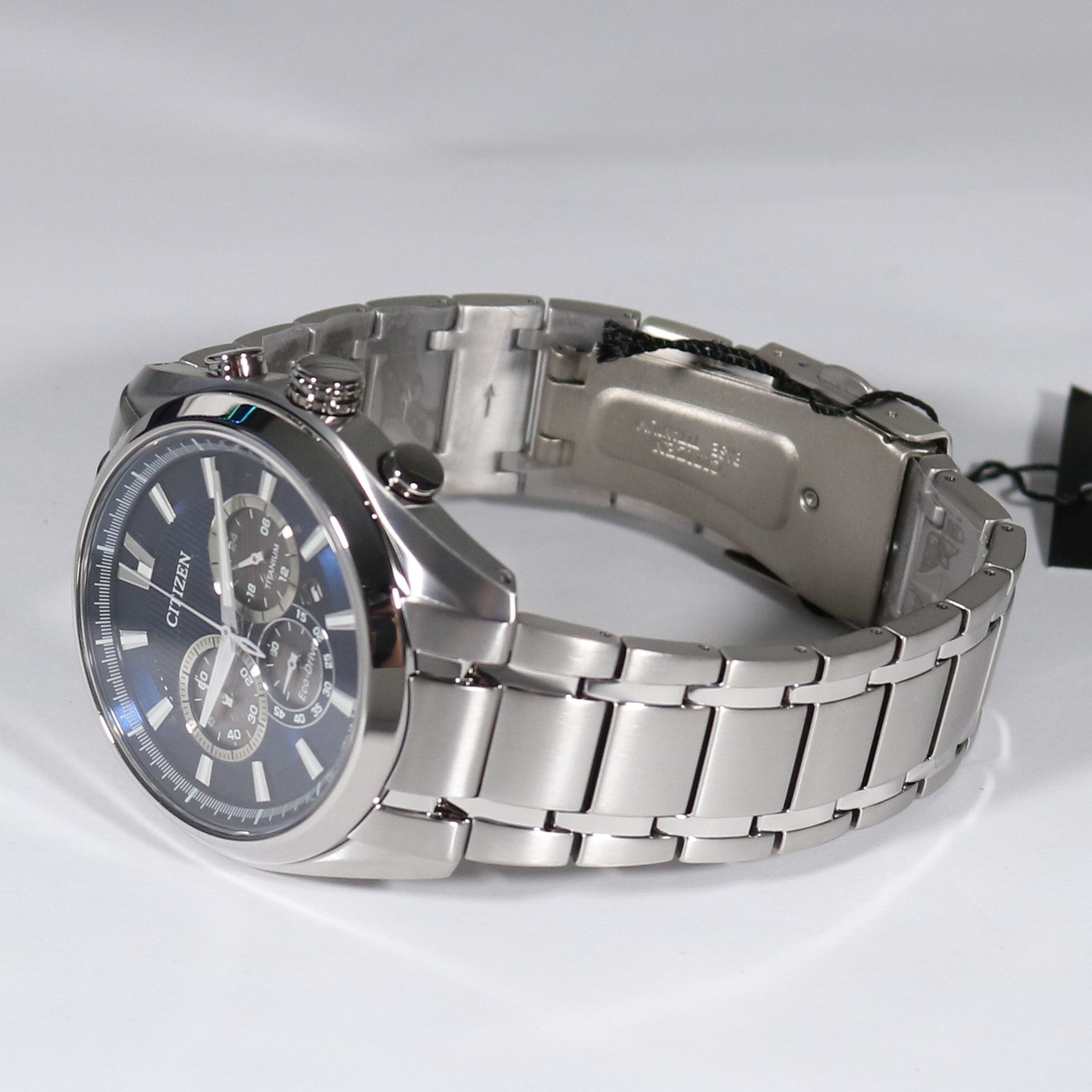 Citizen Eco Drive Titanium Blue Dial Chronograph Men's Watch CA4010-58L - Chronobuy