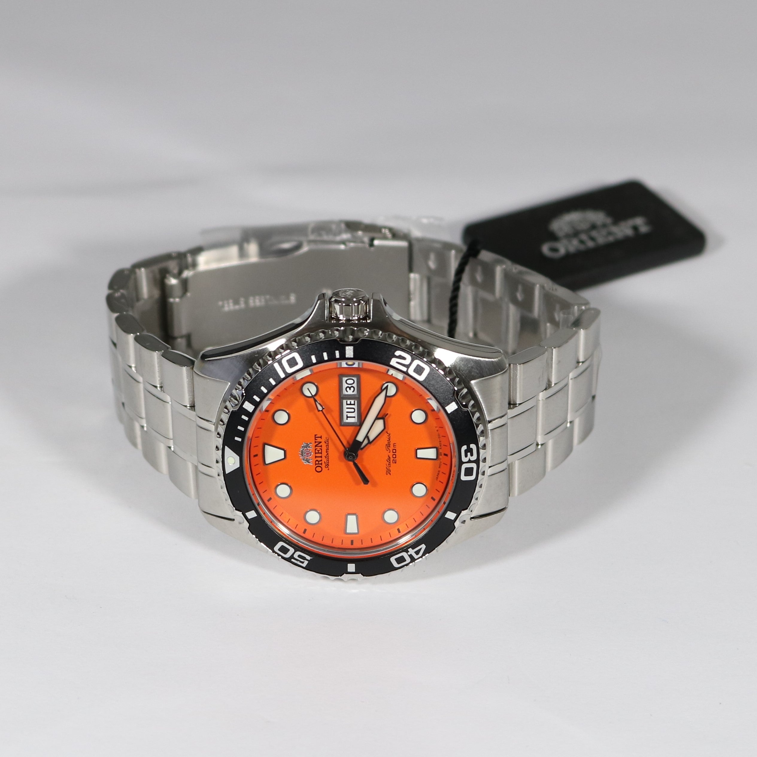 Orient Ray Raven II Orange Dial Automatic Watch FAA02006M - Chronobuy