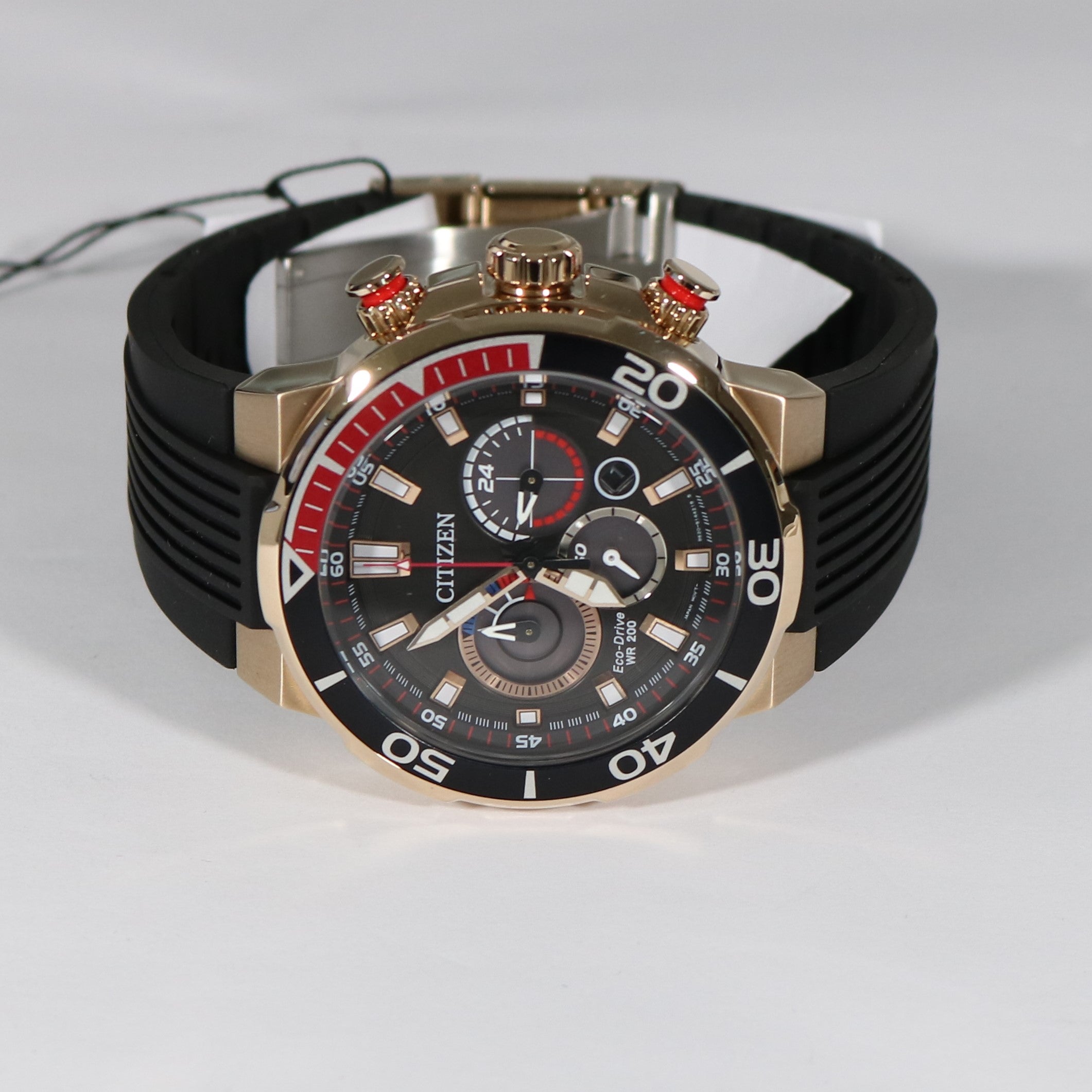 Citizen Eco-Drive Rose Gold Tone Diver's Chronograph Watch CA4252-08E - Chronobuy