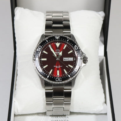 Orient Kamasu Maroon Dial Men's Stainless Steel Diver Watch RA-AA0003R19B