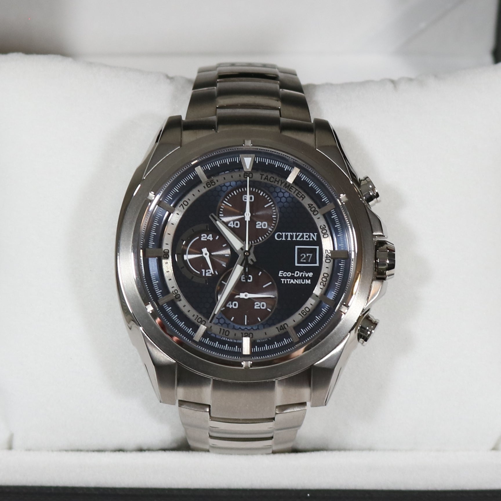 Citizen Eco-Drive Super Titanium Blue Dial Chronograph Men's Watch CA0550-52L