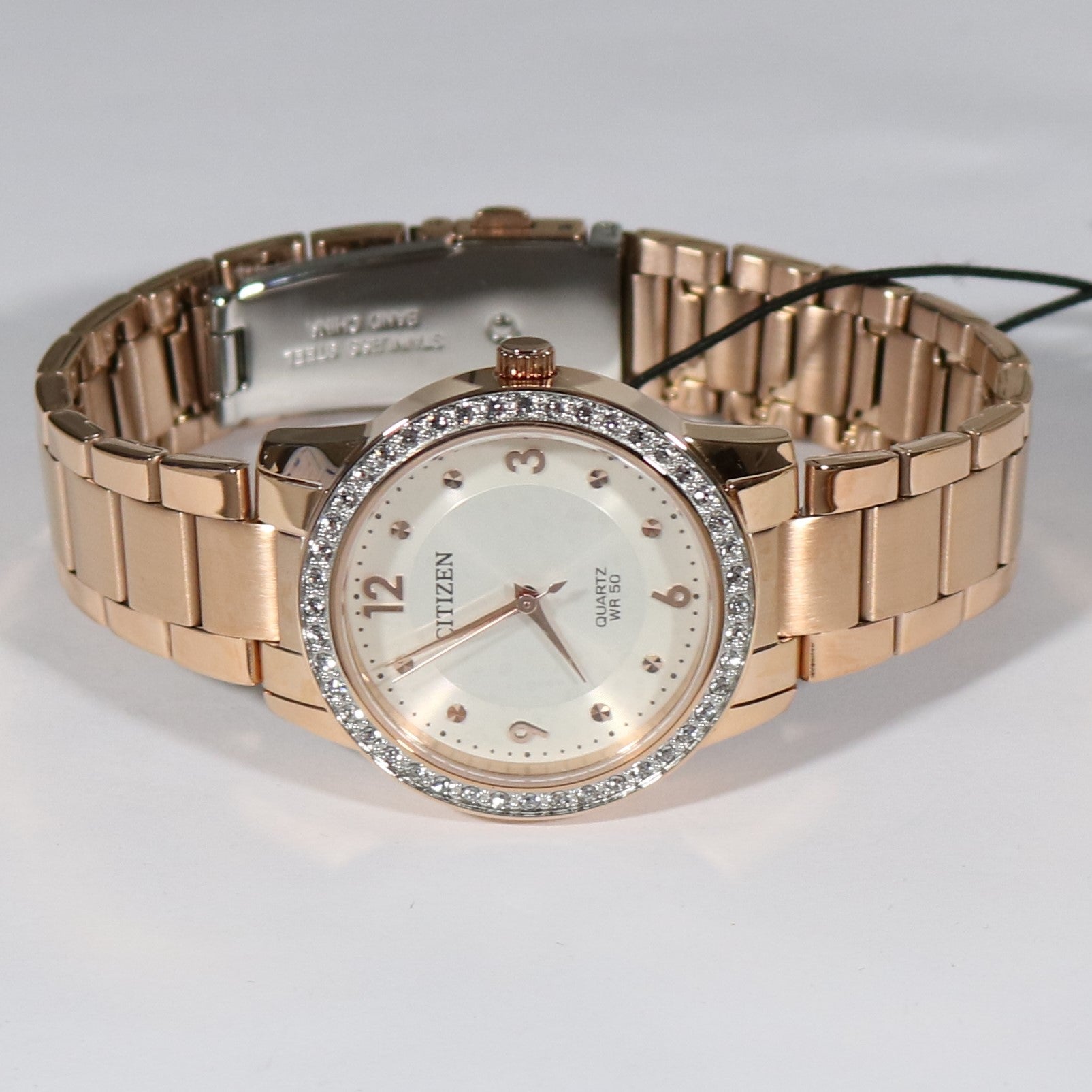 Citizen Quartz Women's Diamond Accent Rose Gold Tone Watch EL3093-83A - Chronobuy