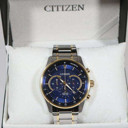 Citizen Men's Two Tone Blue Dial Chronograph Stainless Steel Watch AN8194-51L 2