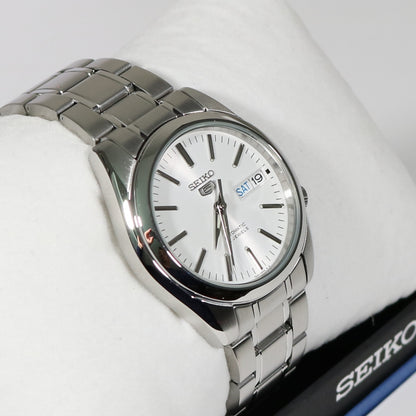 Seiko 5 White Dial Men's Stainless Steel Automatic Watch SNKL41K1