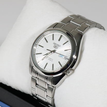 Seiko 5 White Dial Men's Stainless Steel Automatic Watch SNKL41K1