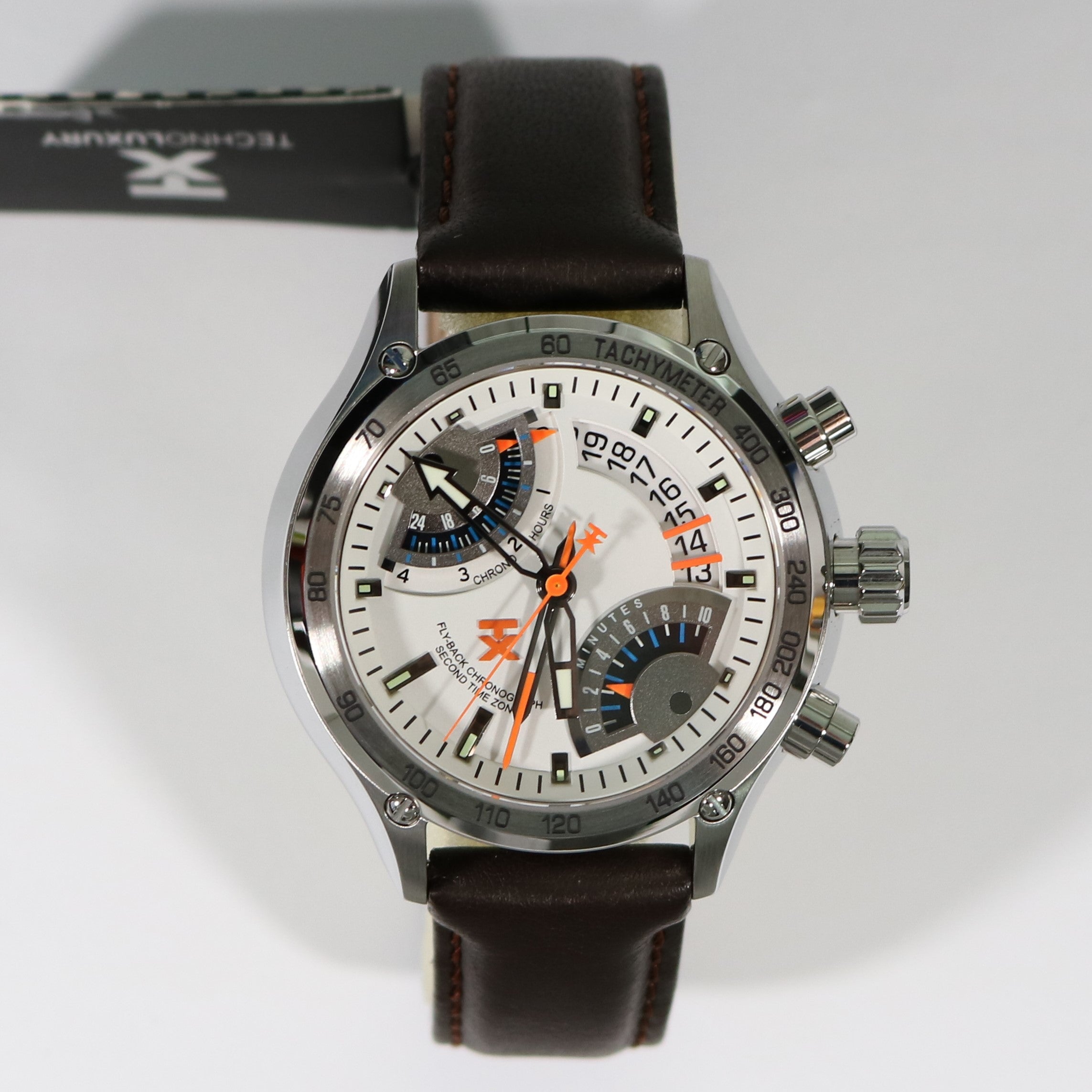 TX Stainless Steel Pilot Fly Back Chronograph Dualtime Men's Watch T3C180 - Chronobuy