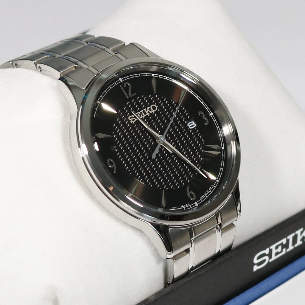 kapillærer Bekendtgørelse krabbe Seiko Classic Quartz Stainless Steel Black Dial Men's Watch SGEH81P1 –  Chronobuy