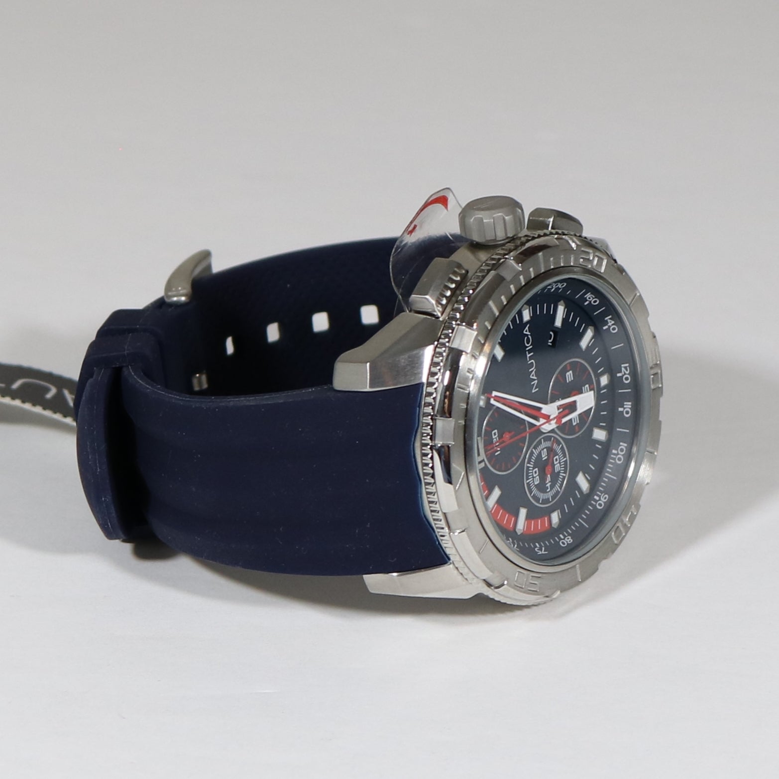 Nautica Quartz Men's Sports Chronograph Blue Rubber Strap Watch A18724G