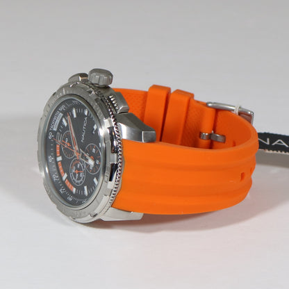 Nautica Quartz Men's Sports Chronograph Orange Rubber Strap Watch A18723G