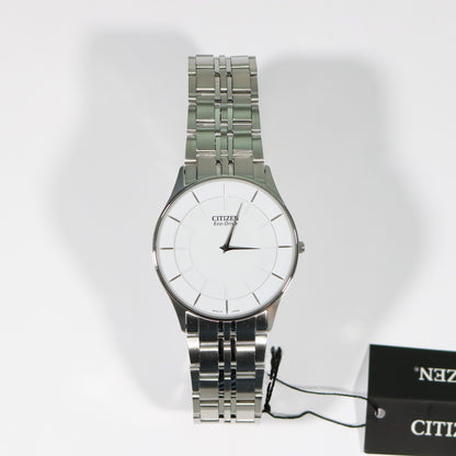 Citizen Eco-Drive Sapphire Stiletto Ultra Thin White Dial Men's Watch AR3010-65A - Chronobuy