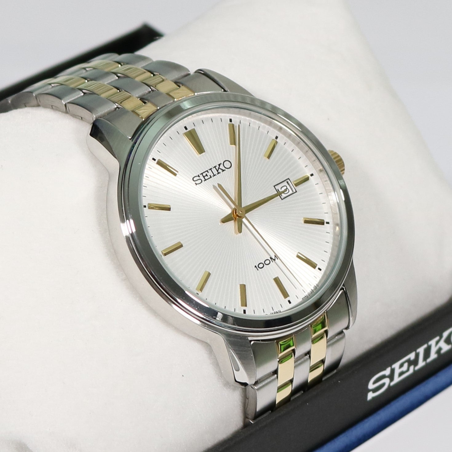 Seiko Neo Classic Silver Dial Two Tone Quartz Men's Watch SUR263P1 - Chronobuy