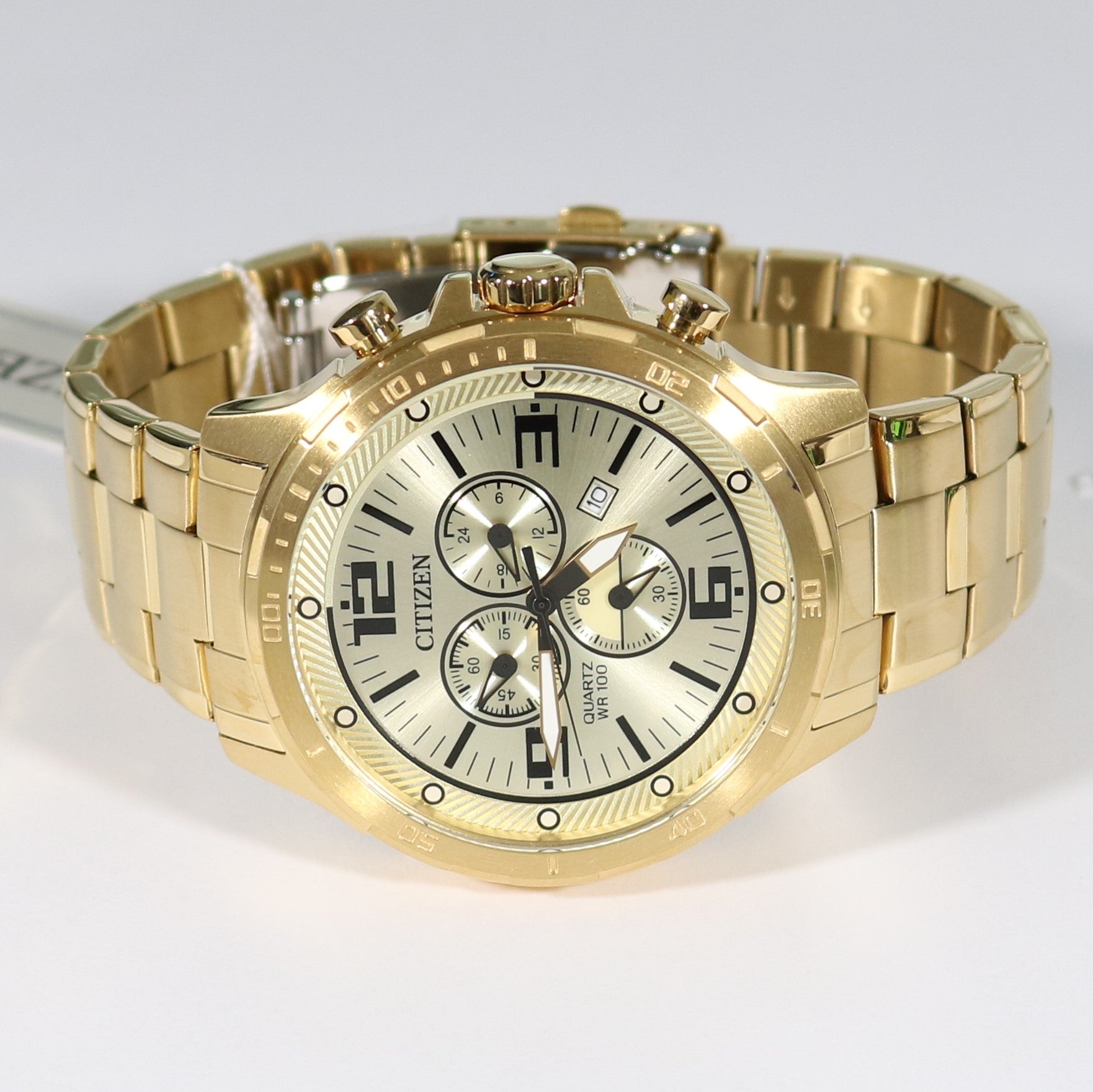 Citizen Gold Tone Men's Chronograph Gold Dial Watch AN7122-81P - Chronobuy