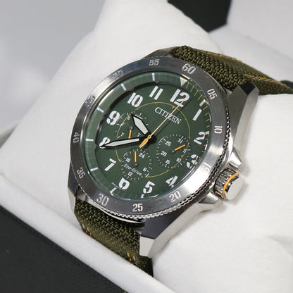 Citizen Eco Drive Green Military Style Men's Watch BU2030-09W - Chronobuy