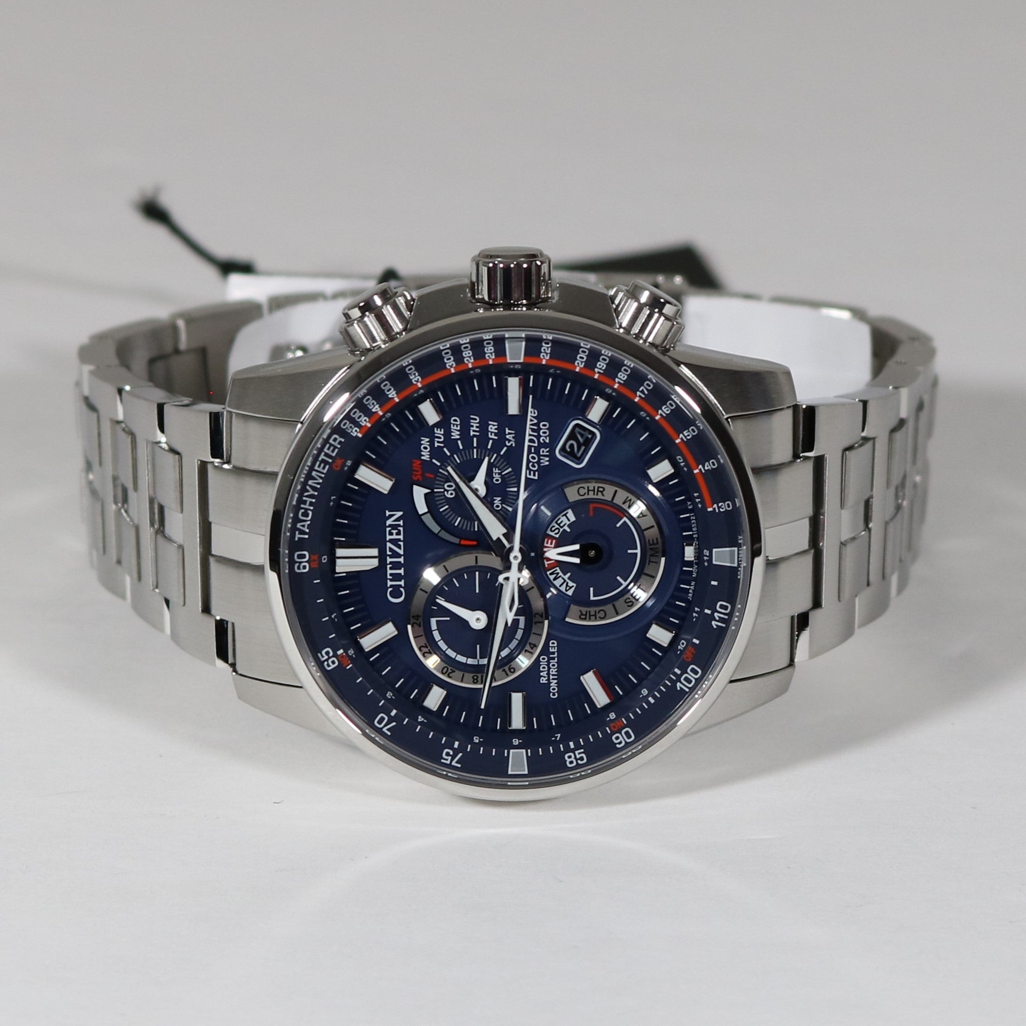 Citizen Eco-Drive PCAT Controlled Chronograph Blue Dial Watch CB5880-54L