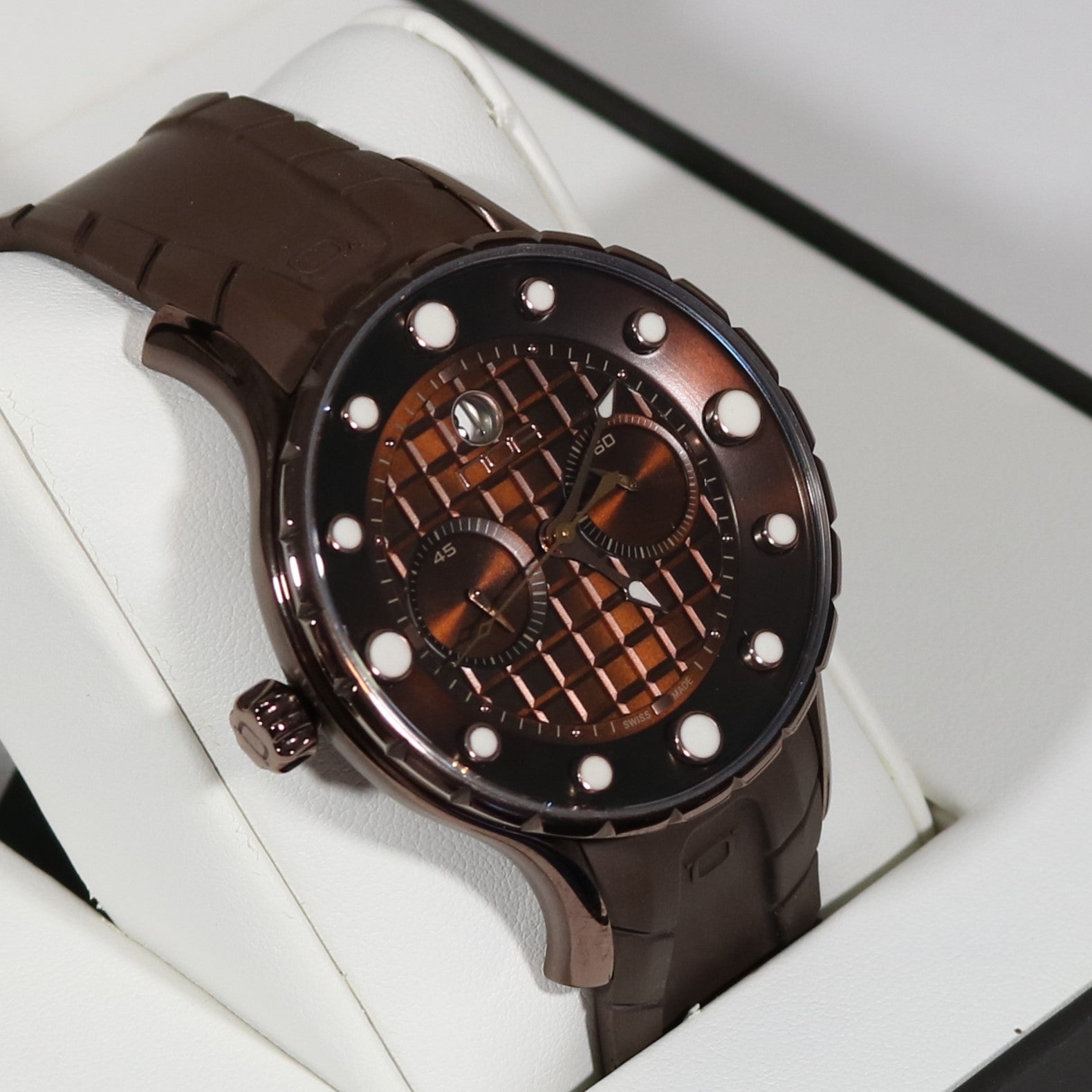 N.O.A Limited Edition Automatic Brown Dial Chronograph Men's Watch NW-SCHOCO