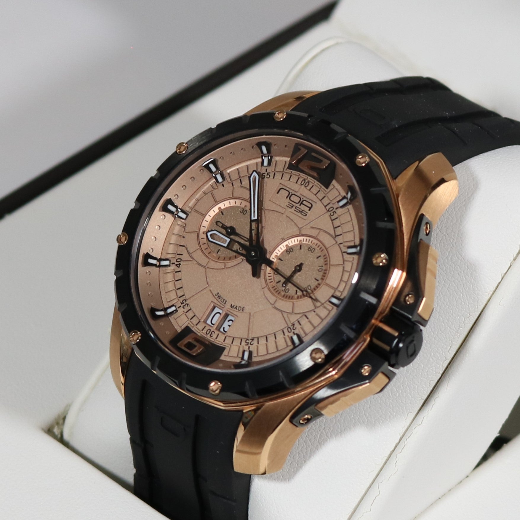 N.O.A Quartz Rose Gold Tone Stainless Steel Black Dial Men's Watch NW-SKCH002