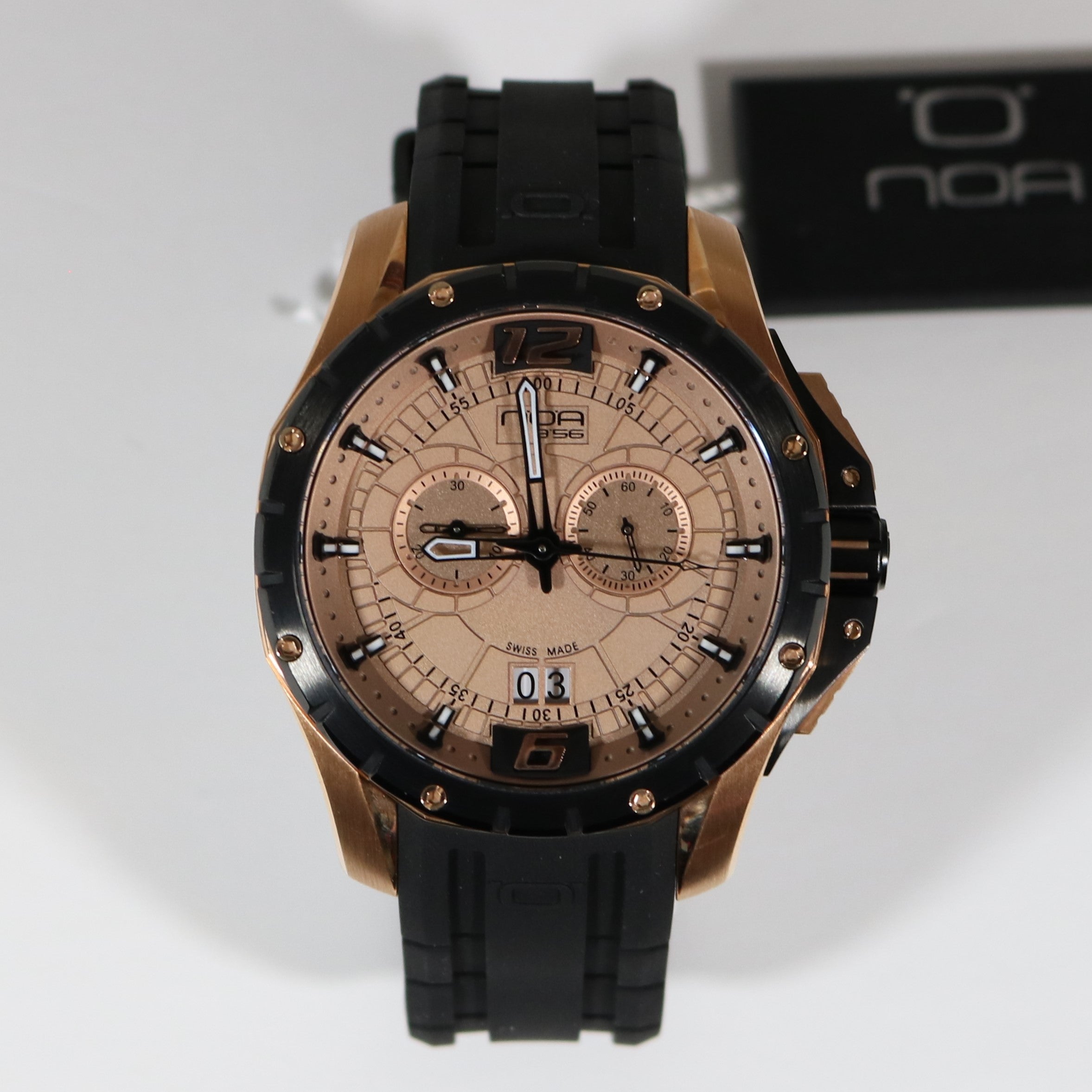 N.O.A Quartz Rose Gold Tone Stainless Steel Black Dial Men's Watch NW-SKCH002