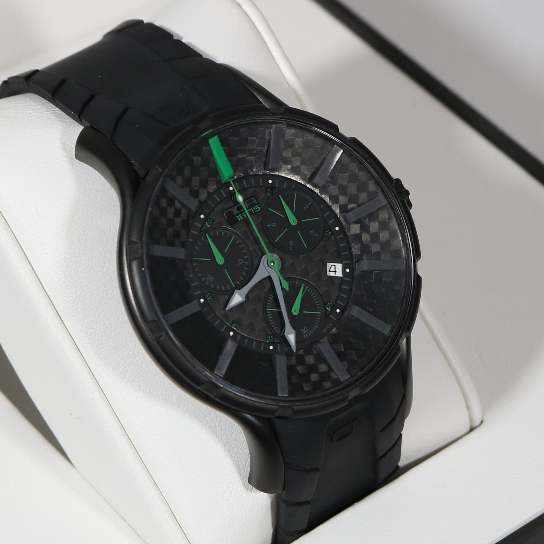 N.O.A 16.75 G EVO Green Hands Carbon Fiber Dial Men's Watch NW-GC6002