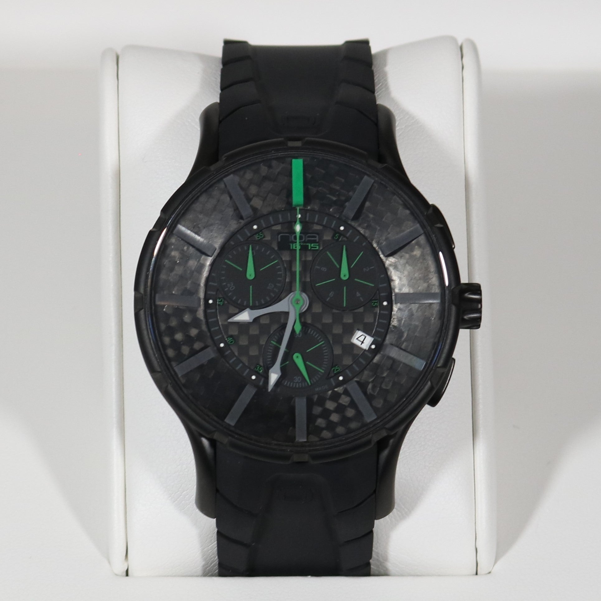 N.O.A 16.75 G EVO Green Hands Carbon Fiber Dial Men's Watch NW-GC6002