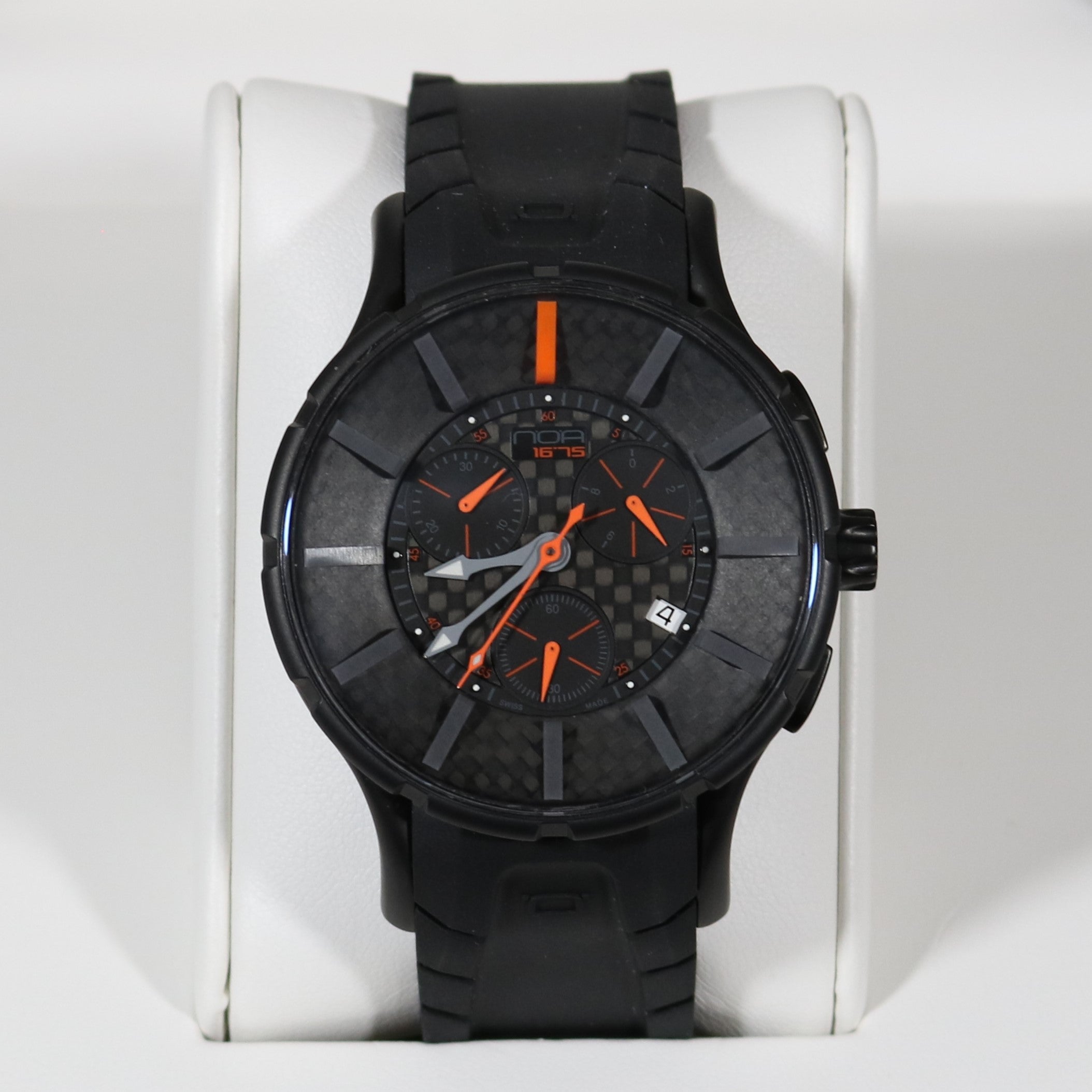 N.O.A 16.75 G EVO Orange Hands Carbon Fiber Dial Men's Watch NW-GC6001