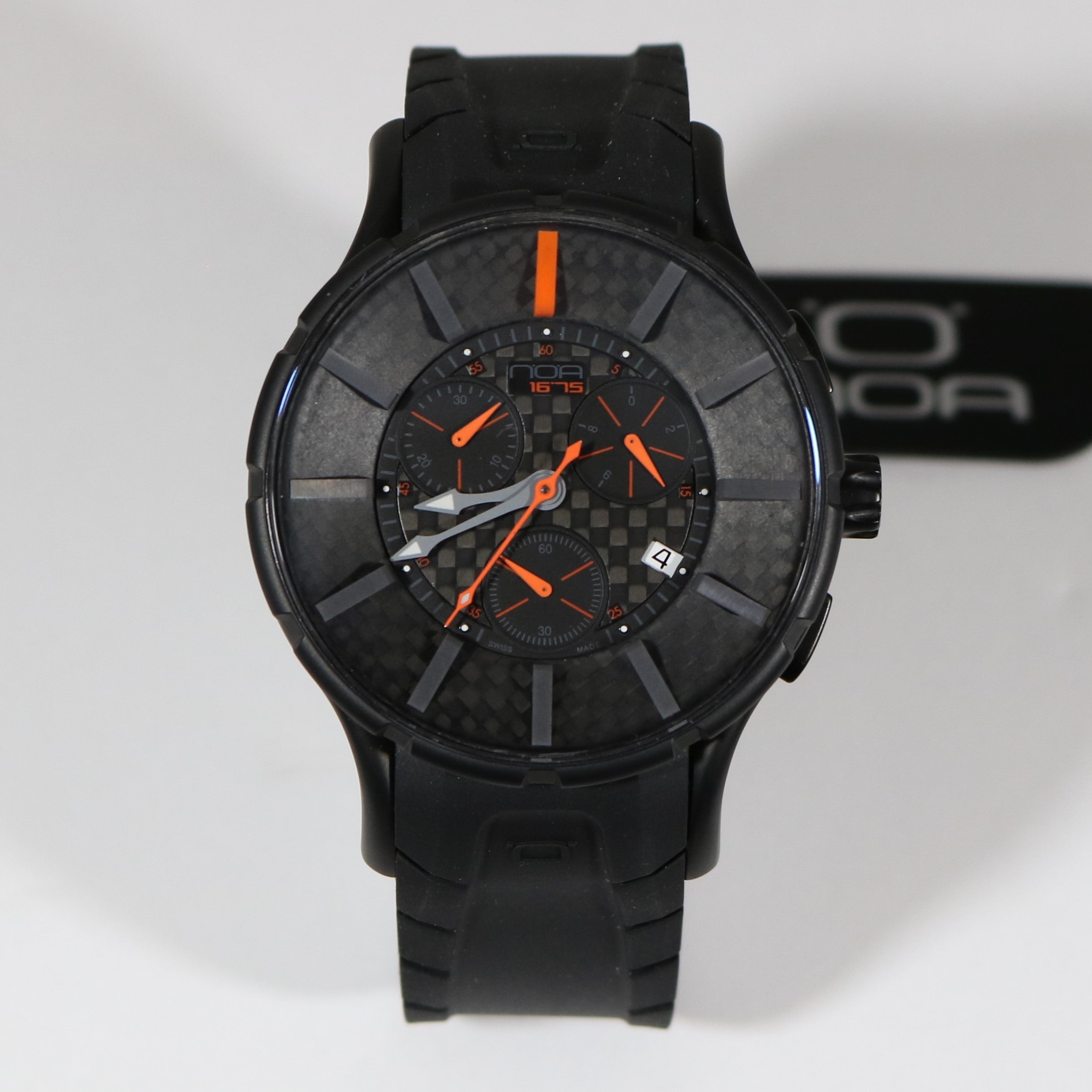 N.O.A 16.75 G EVO Orange Hands Carbon Fiber Dial Men's Watch NW-GC6001