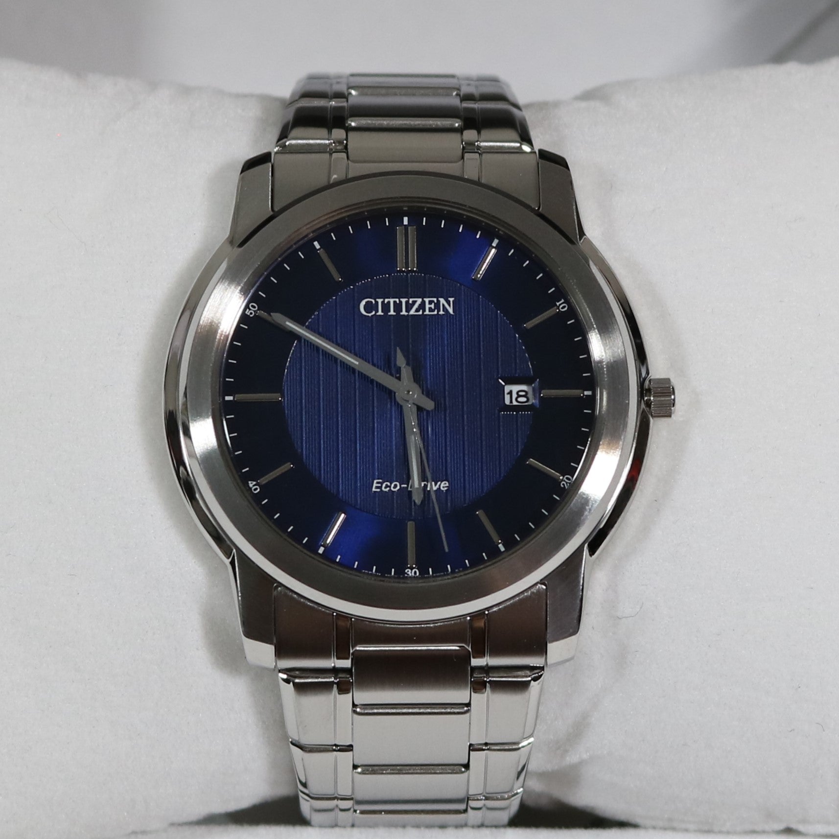 Citizen Eco-Drive Blue Dial Men's Stainless Steel Watch AW1211-80L