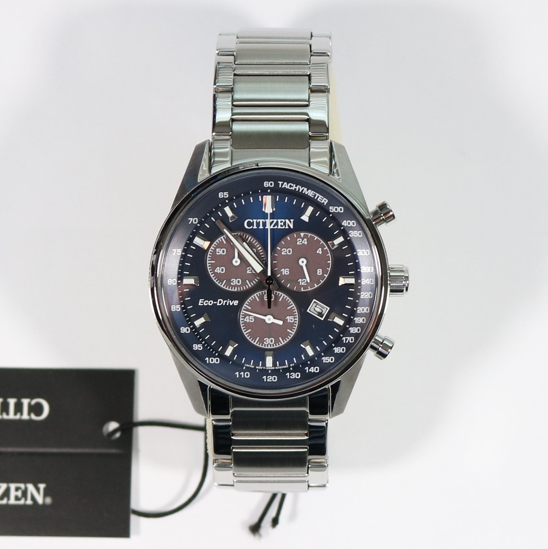 Citizen Eco-Drive Chronograph Blue Dial Stainless Steel Men's Watch AT2390-82L