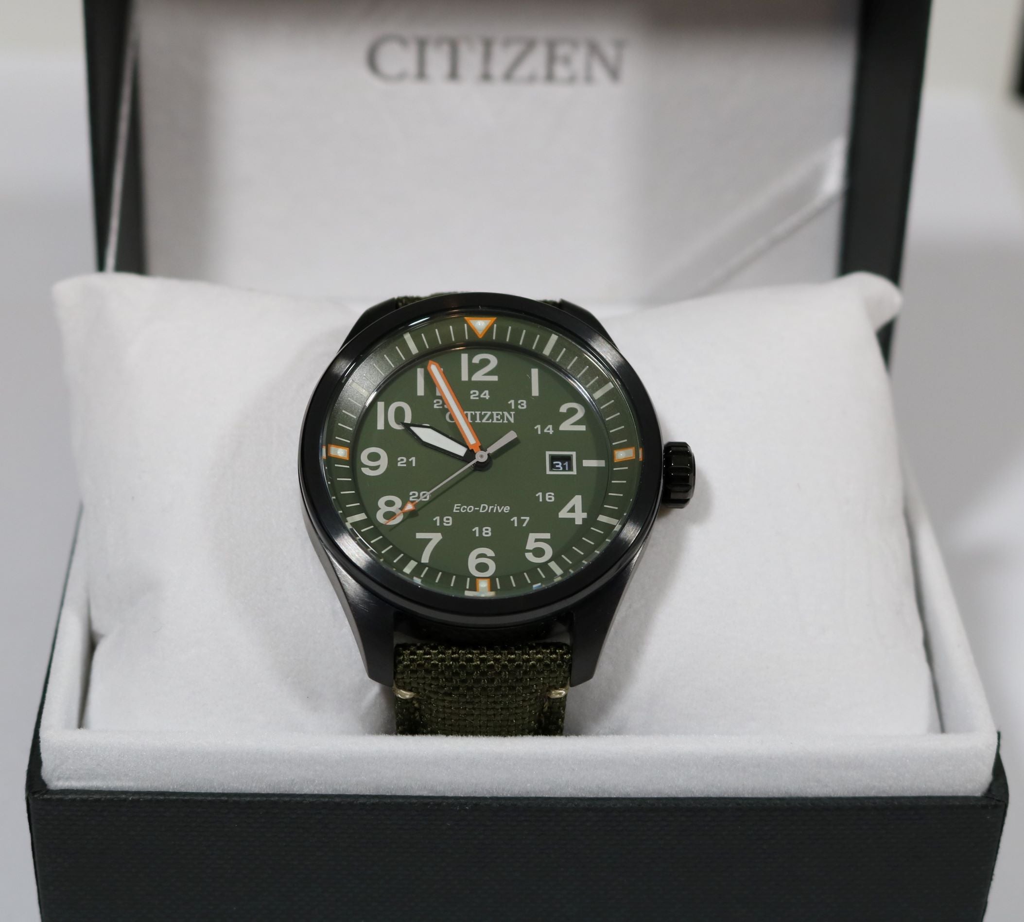 Citizen Eco-Drive Green Dial Sport Men's Watch AW5005-21Y - Chronobuy