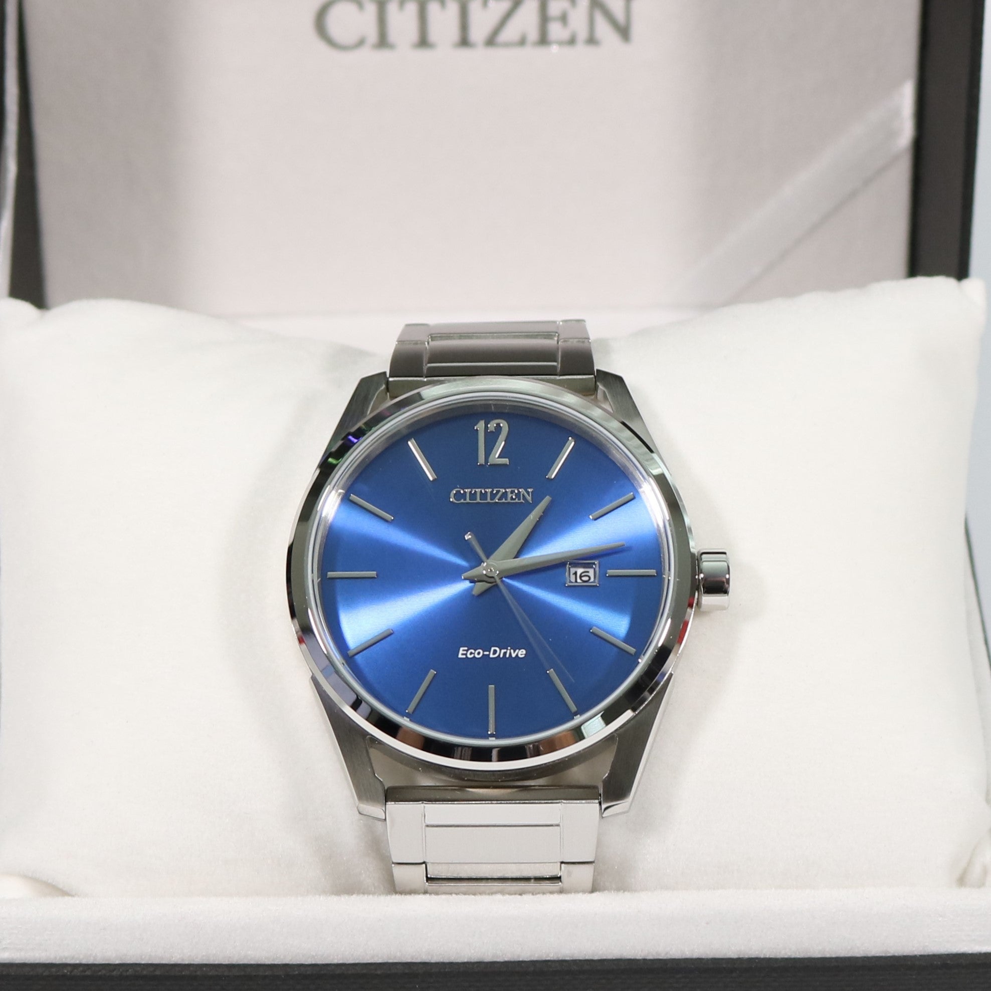 Citizen Eco-Drive Blue Dial Stainless Steel Elegant Men's Watch BM7411-83L