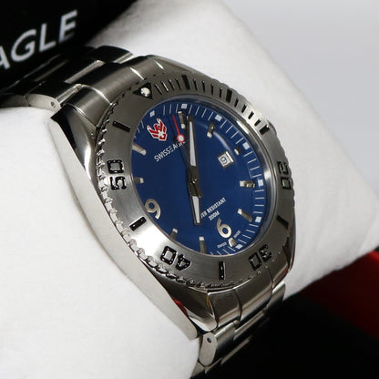 Swiss Eagle Men"s Dive Torpedo Blue Dial Watch SE-9015-33 - Chronobuy