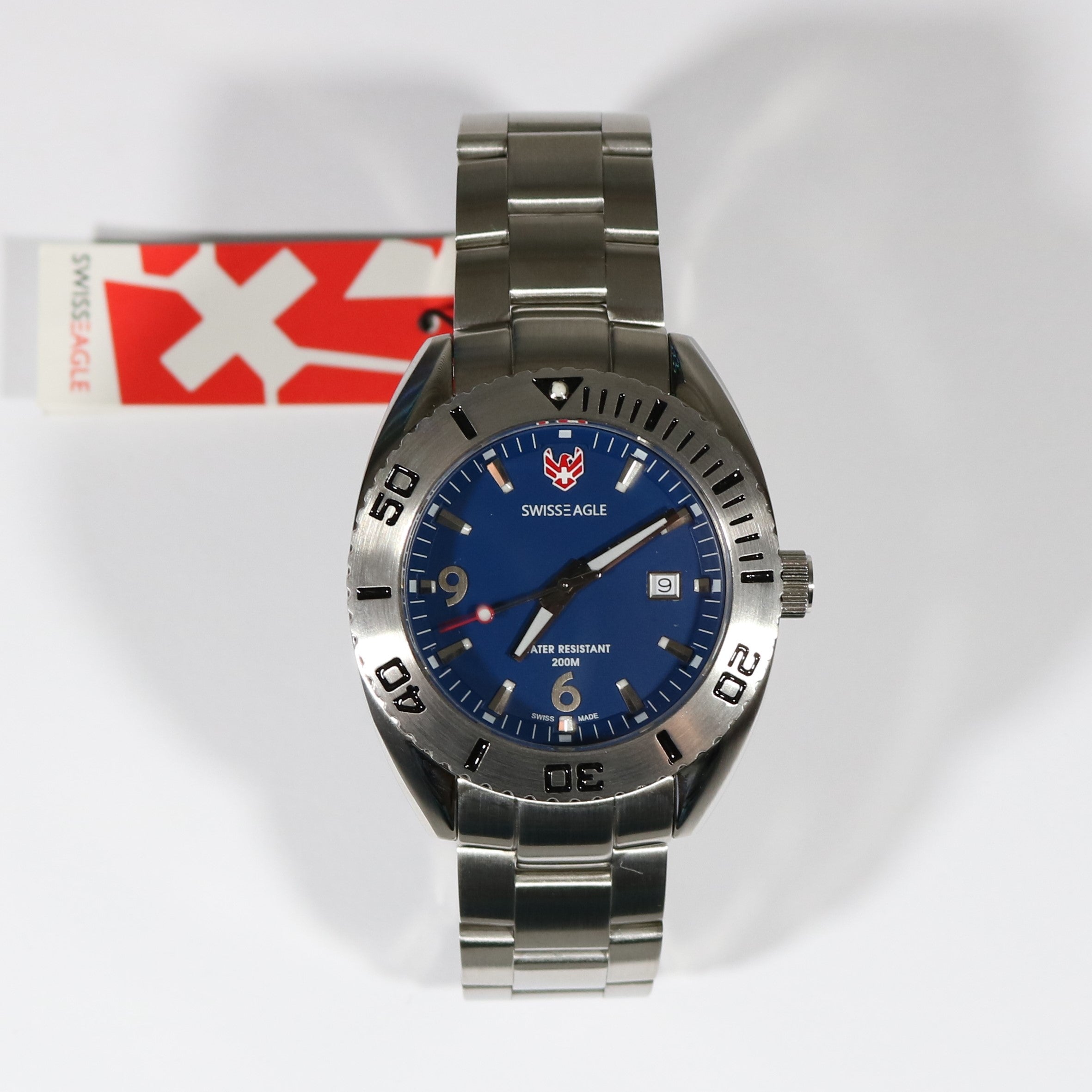 Swiss Eagle Men"s Dive Torpedo Blue Dial Watch SE-9015-33 - Chronobuy