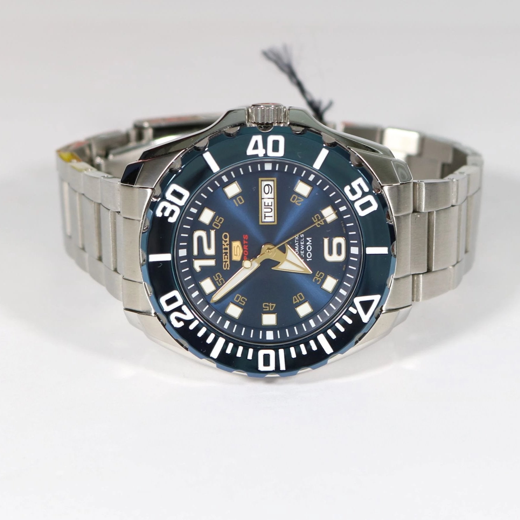 Seiko 5 Sports Blue Dial Stainless Steel Men's Watch SRPB37K1 - Chronobuy