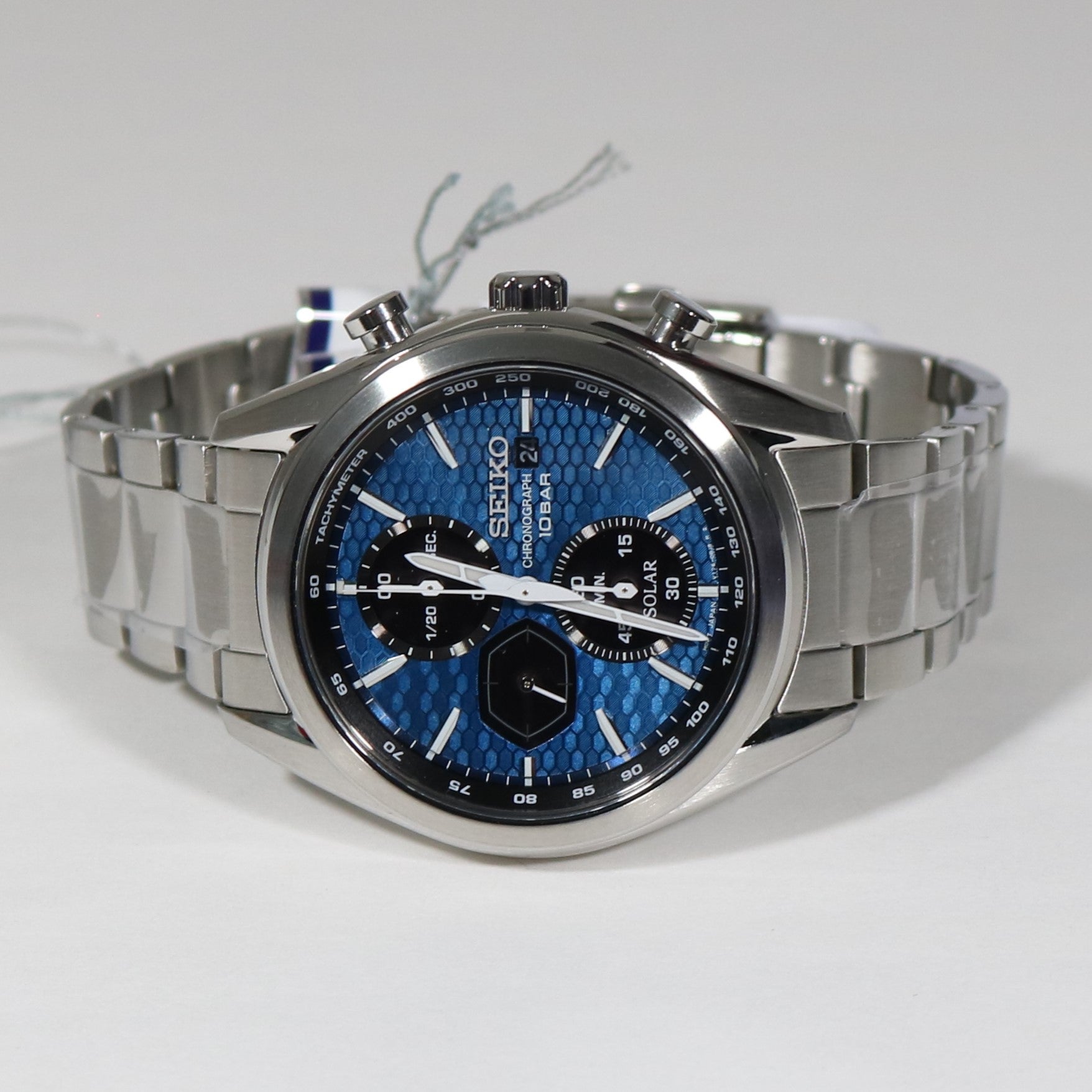 Seiko Prospex Solar Chronograph Stainless Steel Blue Dial Men's Watch SSC801P1