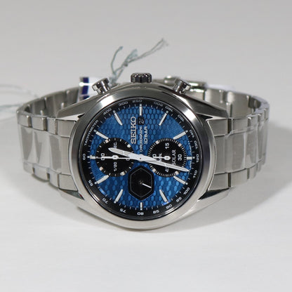 Seiko Prospex Solar Chronograph Stainless Steel Blue Dial Men's Watch SSC801P1