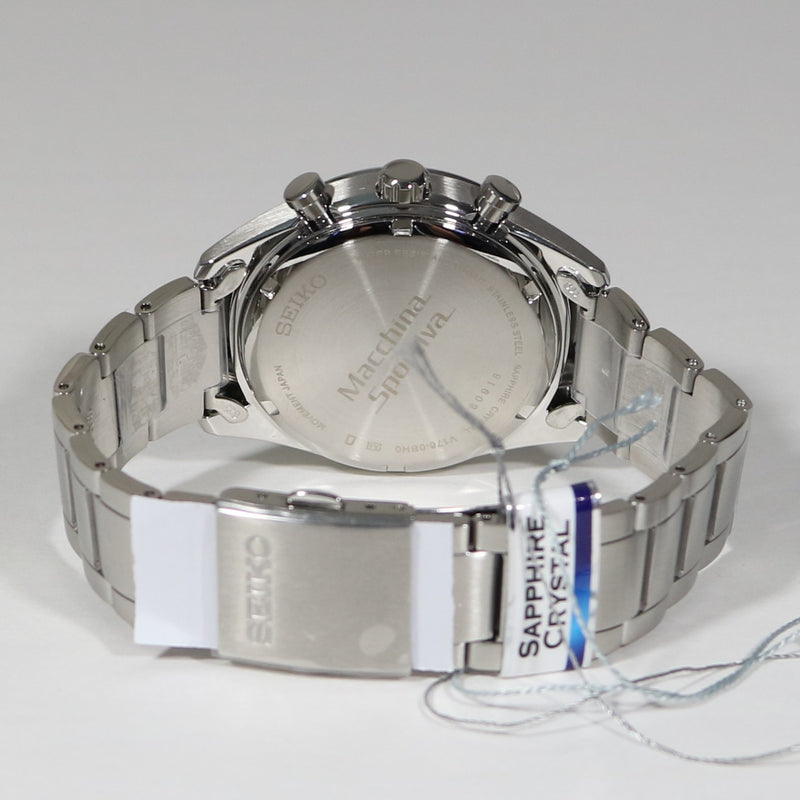 Seiko Prospex Solar Chronobuy Steel Watch Dial Men\'s Chronograph Stainless – Blue