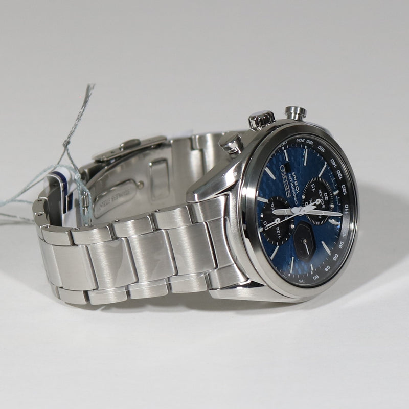 Solar Chronobuy Men\'s Prospex Steel Watch Chronograph Stainless Seiko – Blue Dial