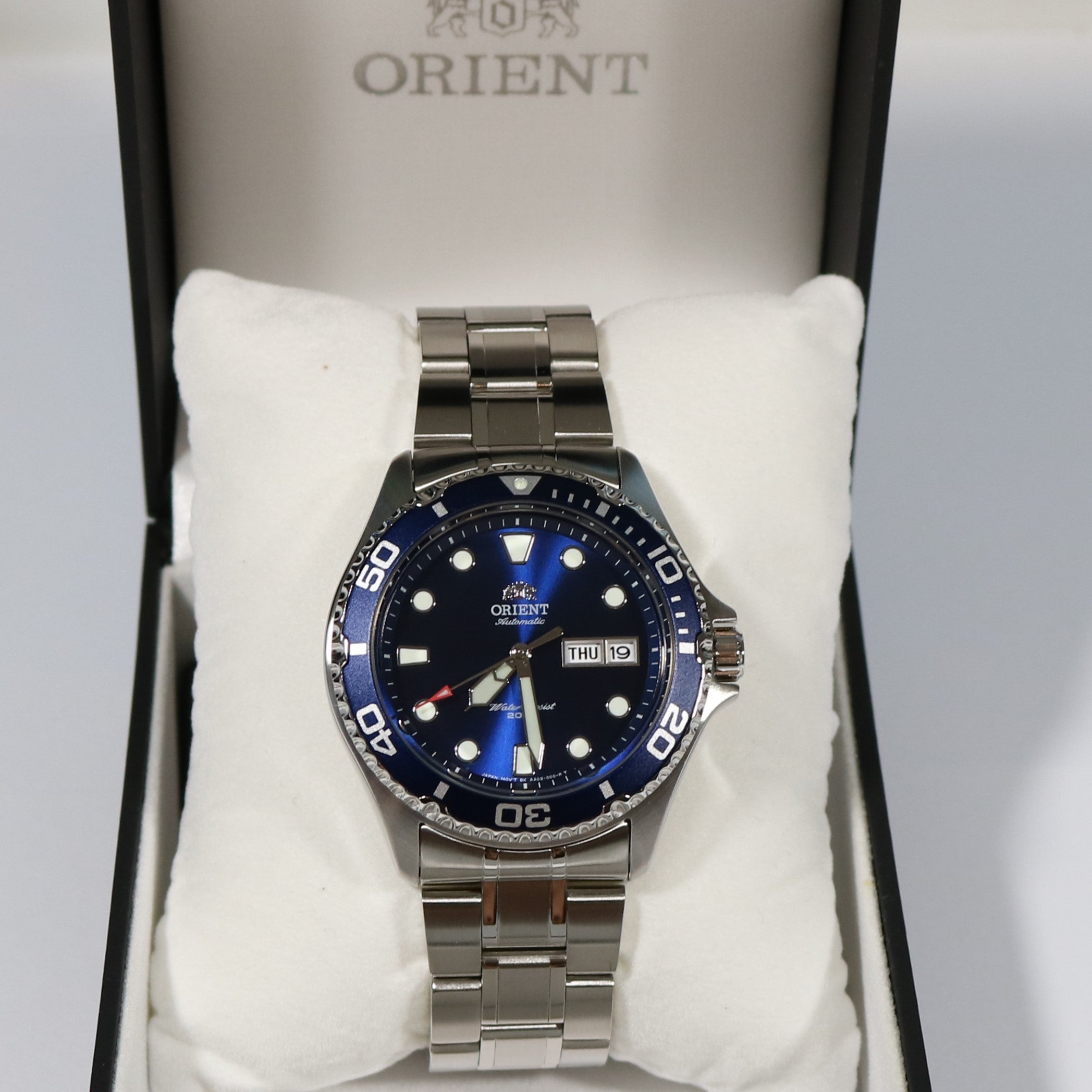 Orient Ray II Men's Blue Dial Automatic Stainless Steel Watch FAA02005D9 - Chronobuy