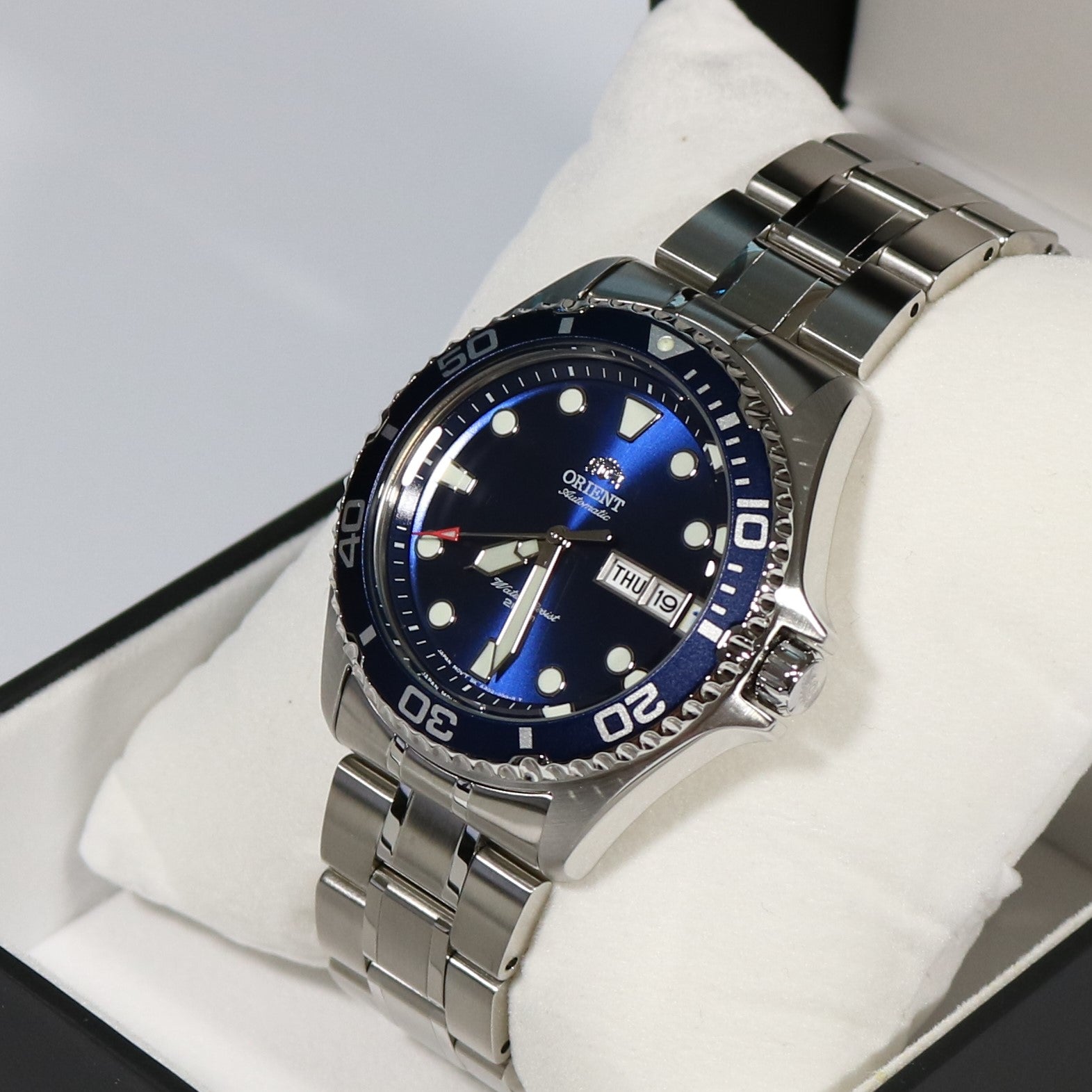 Orient Ray II Men's Blue Dial Automatic Stainless Steel Watch FAA02005D9 - Chronobuy