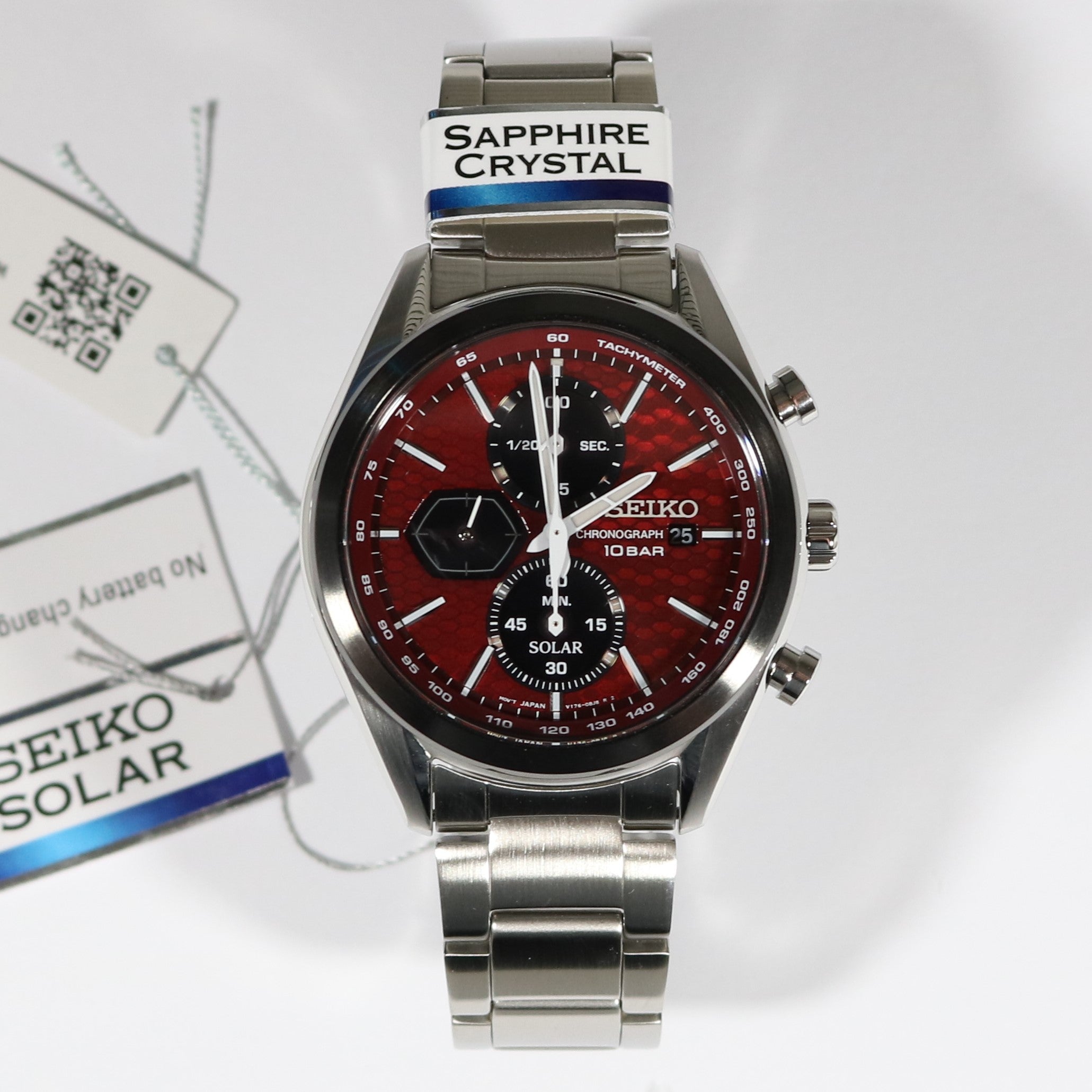 Seiko Prospex Solar Chronograph Red Dial Men's Watch SSC771P1