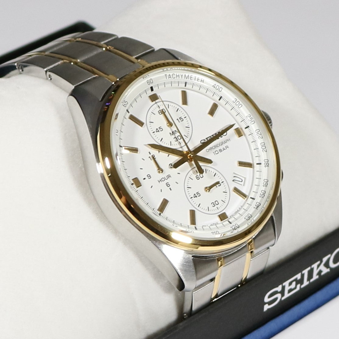 Seiko Two Tone Men's Chronograph Stainless Steel Watch SSB380P1