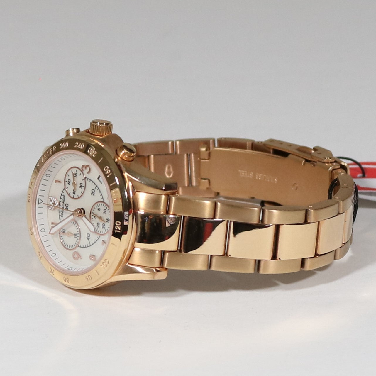 Swiss Eagle Talon Women's Rose Gold Tone Steel Sports Chronograph Watch SE-6026-55