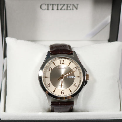 Citizen Quartz Champagne Dial Men's Dress Watch BF2009-29X