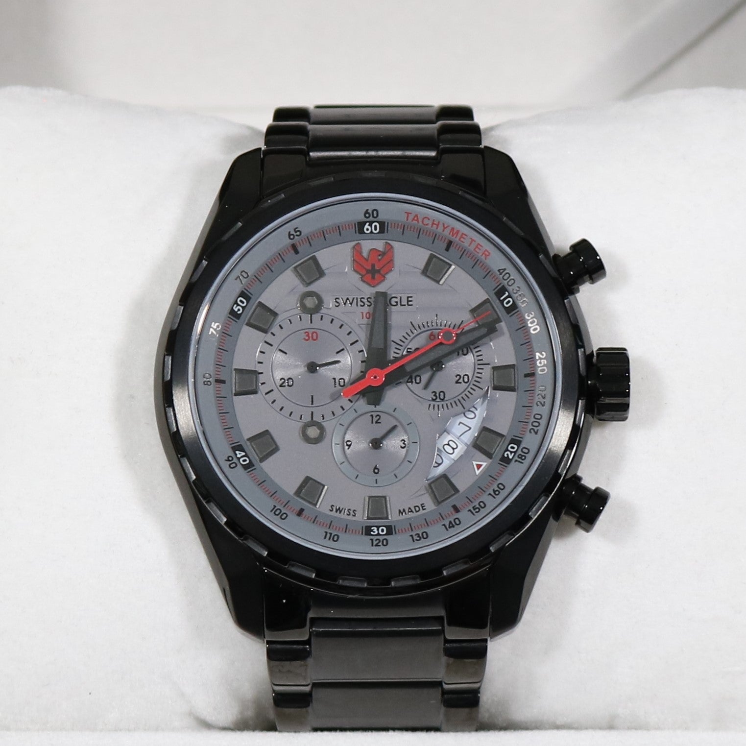 Swiss Eagle Engineer Quartz IP Black Stainless Steel Men's Chronograph Watch SE-9062-66