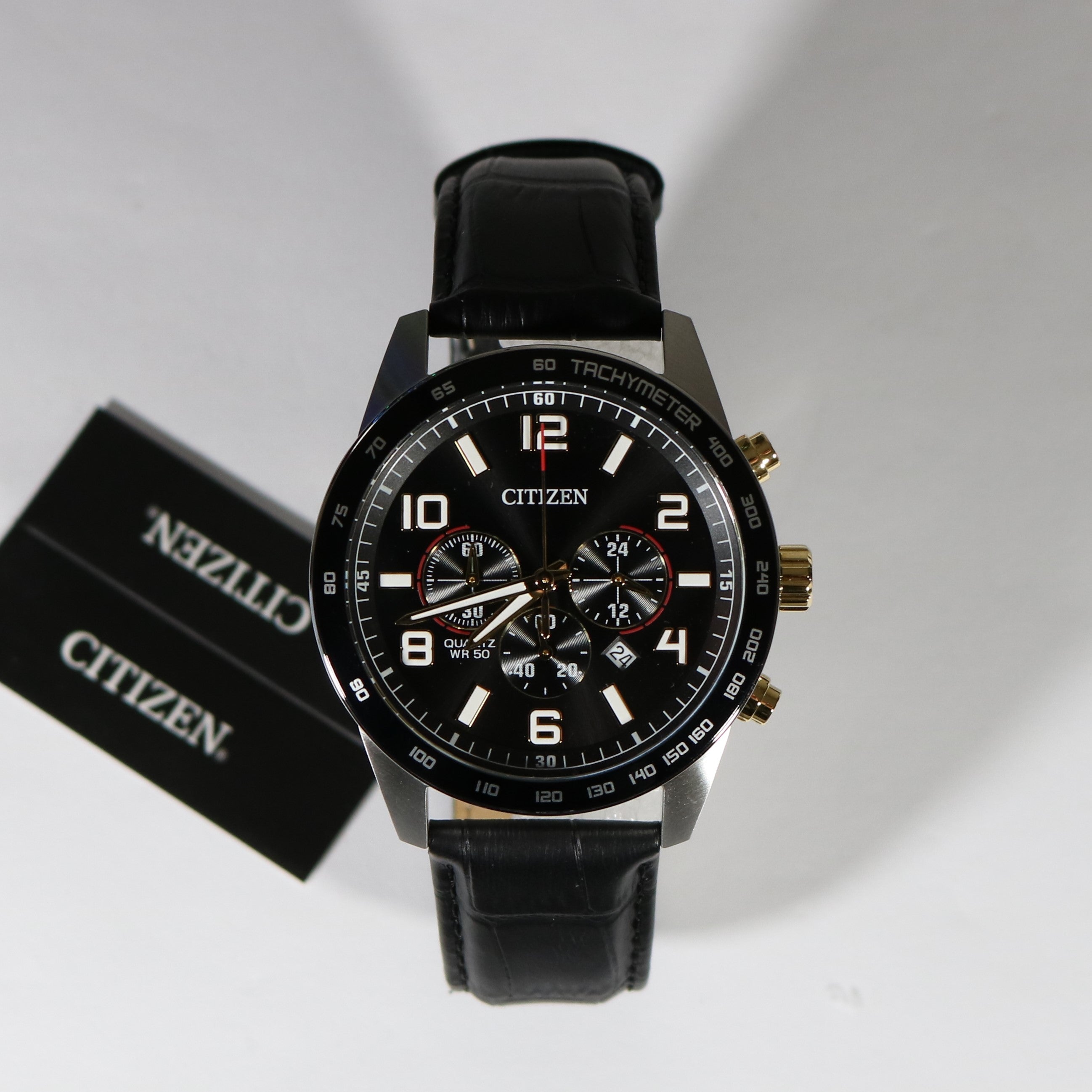 Citizen Quartz Men's Black Dial Chronograph Watch AN8166-05E