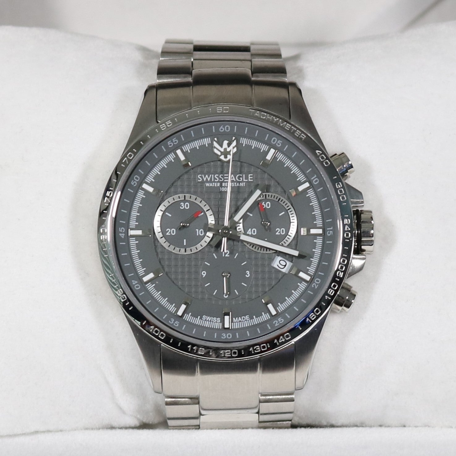 Swiss Eagle Corporal Gray Dial Stainless Steel Chronograph Watch SE-9034-22