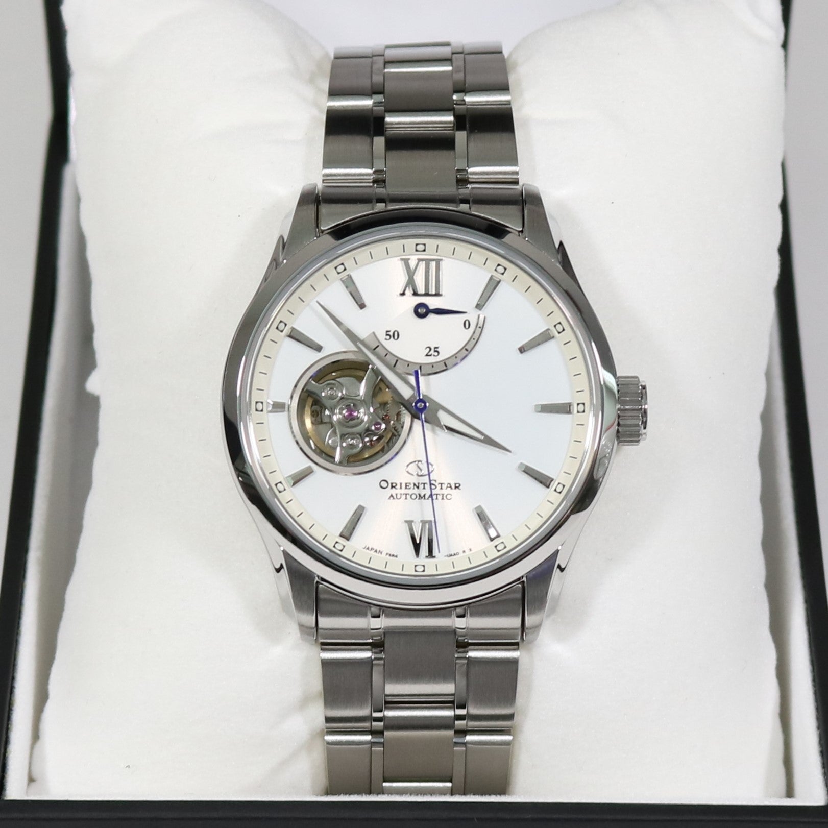 Orient Star Automatic Open Heart White Dial Men's Watch RE-AT0003S00B