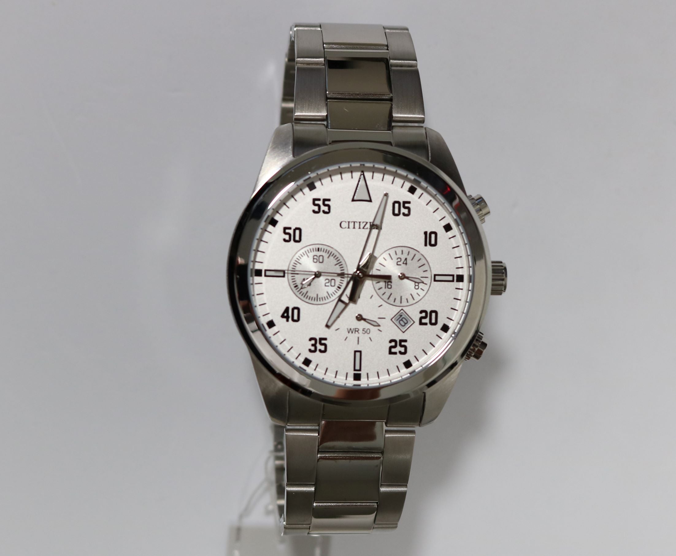 Citizen Chronograph White Dial Stainless Steel Men's Watch AN8090-56A - Chronobuy